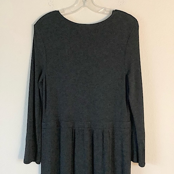 J JILL Maxi Dress TALL Long Sleeve Jersey Knit Wool Minimalist Modest Gray S - Picture 7 of 8